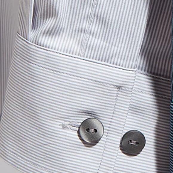 Alfani Men’s Smooth Silver Cotton Stretch Modern Stripe Dress Shirt Size XXL - Picture 3 of 3